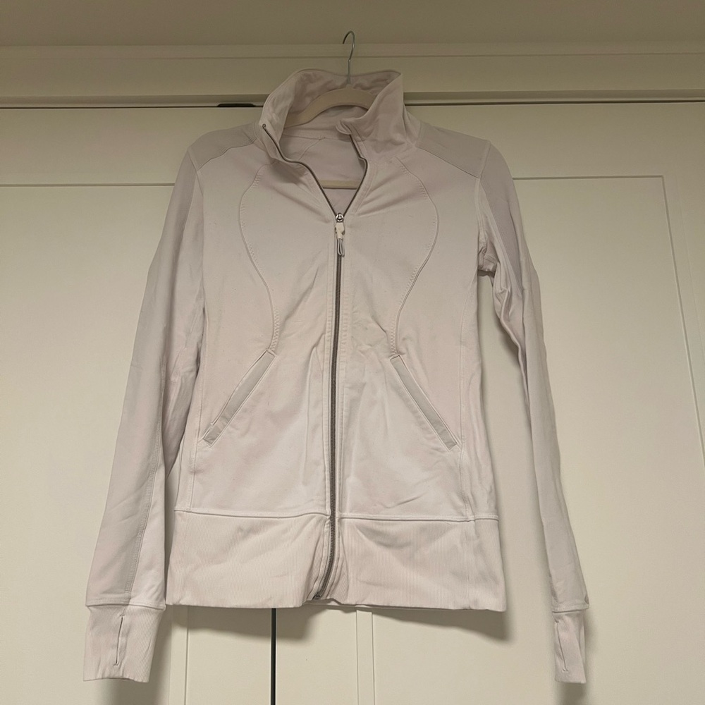 White lululemon zip up
